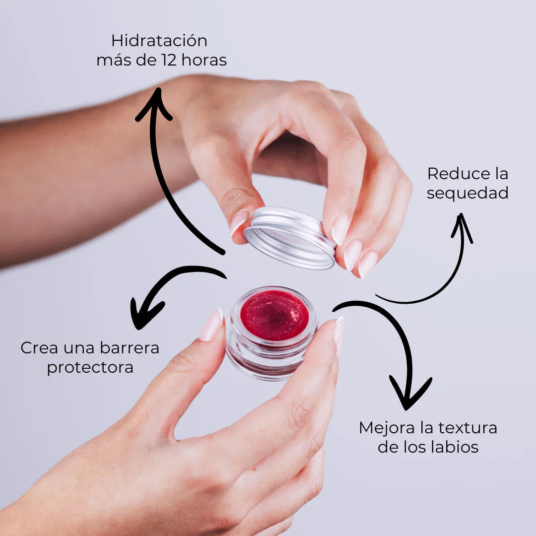 Bálsamo Labial Hidratante con Color Rojo