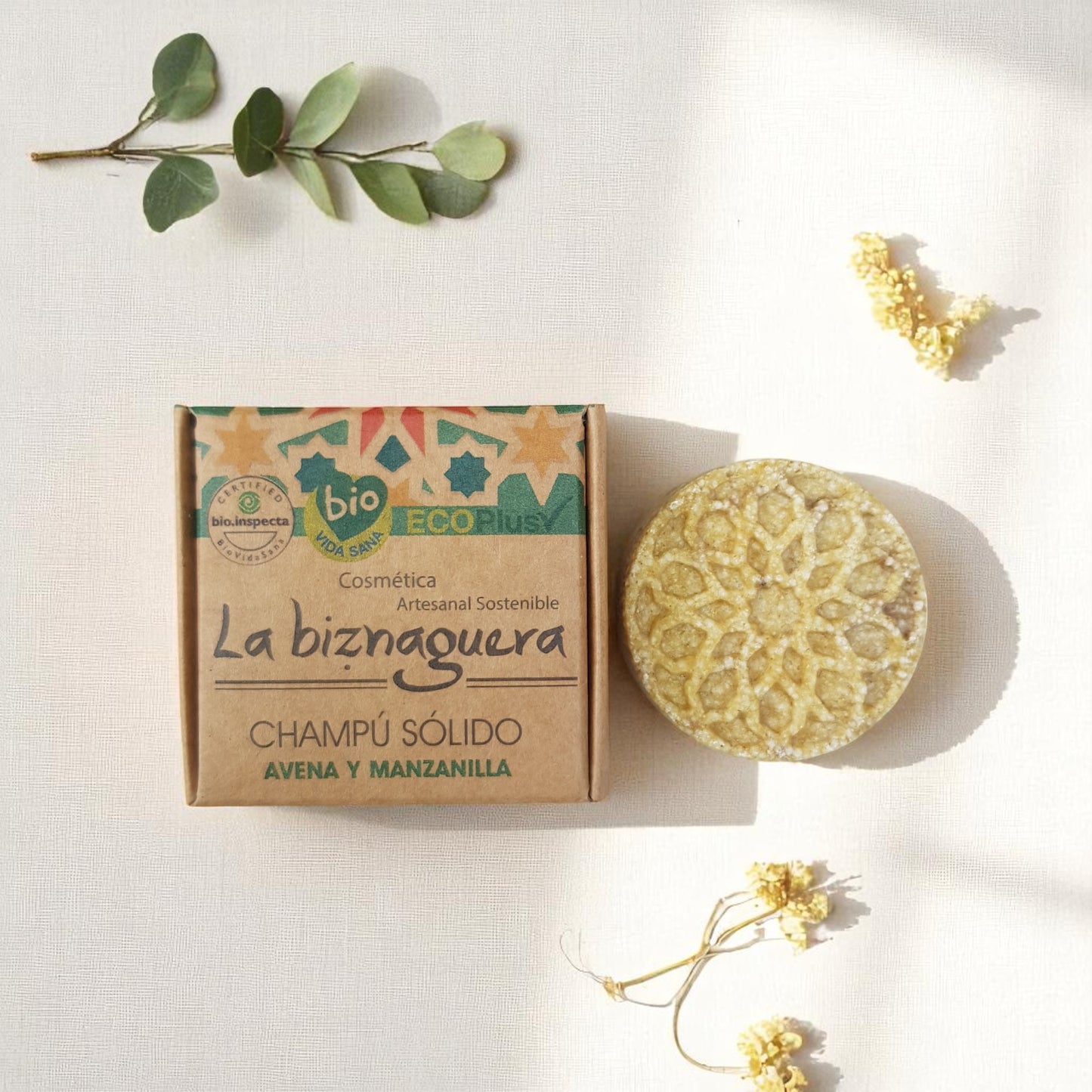 Champú sólido avena y manzanilla