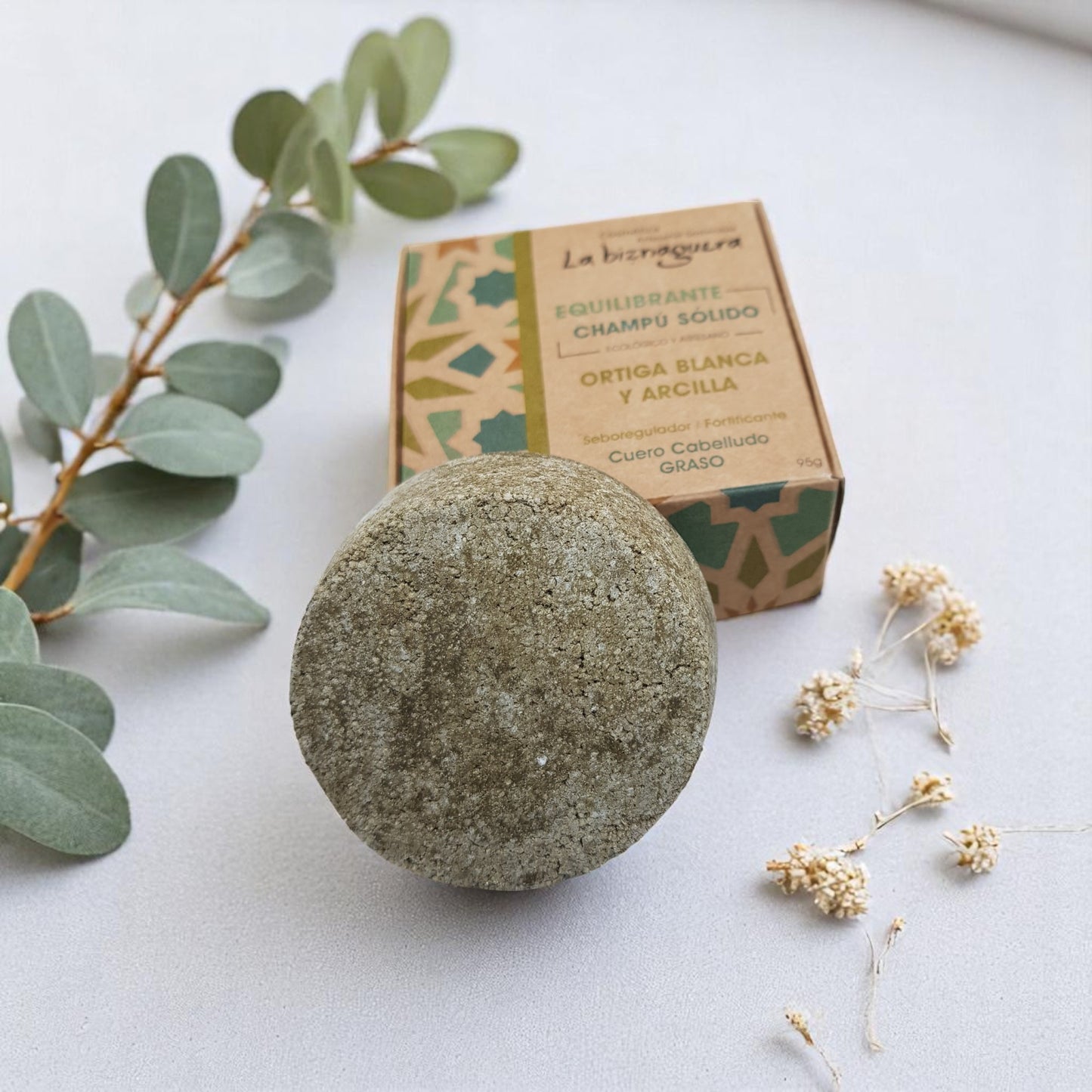 Champú sólido de ortiga blanca y arcilla