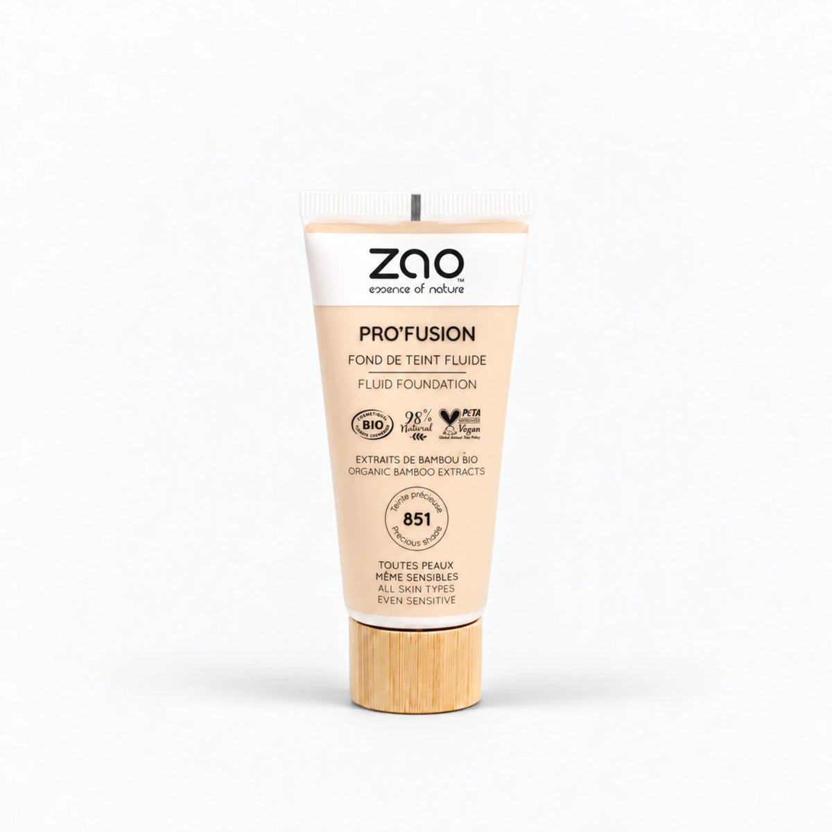 Base de maquillaje fluida PRO’FUSION ZAO 851 Beige Porcelana