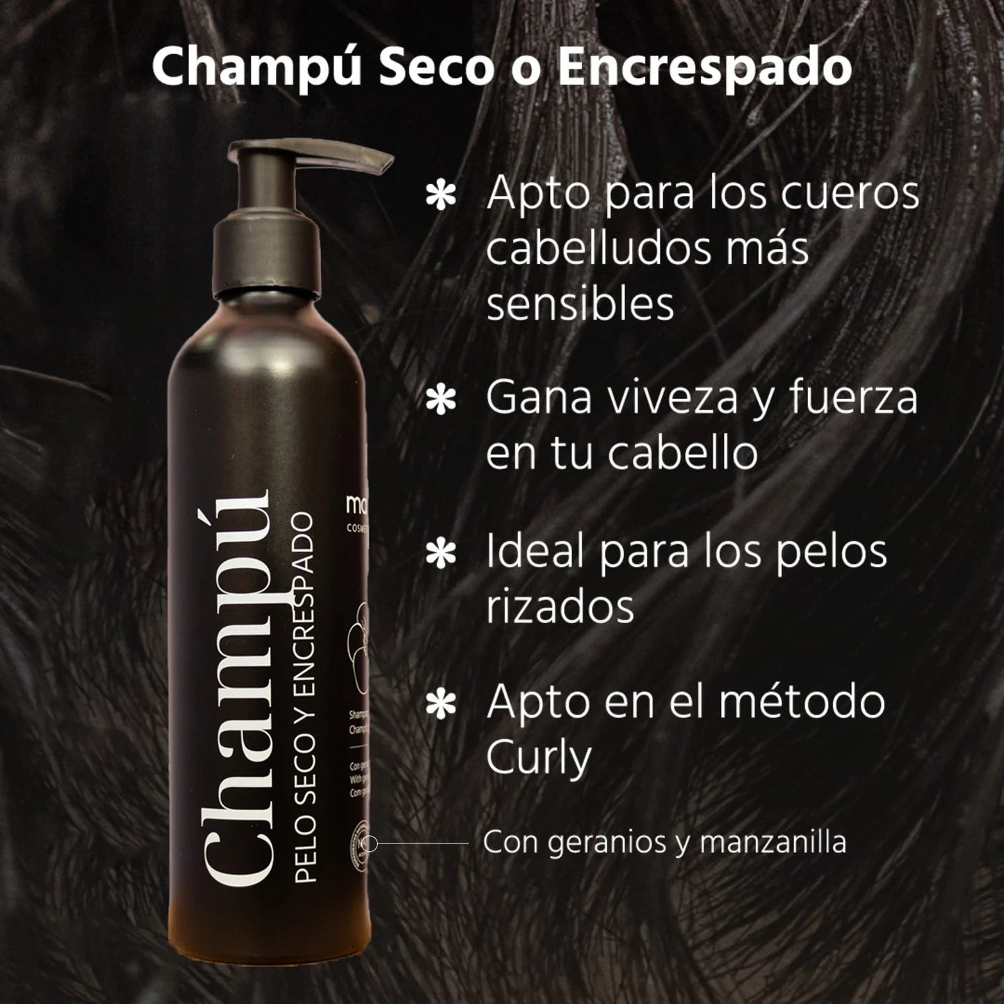 Champú para pelo seco o encrespado 250ml - Maminat